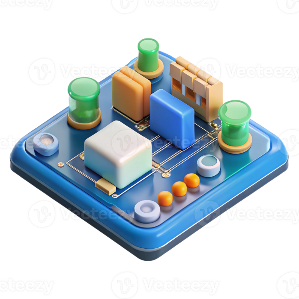 captivating urban Circuit board with electronic components with Transparent Background professional png