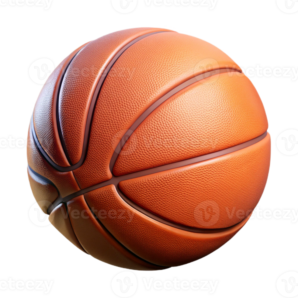 glorious unforgettable Photorealistic, isolated cutout of a basketball with realistic texture and visible seams with Transparent Background png