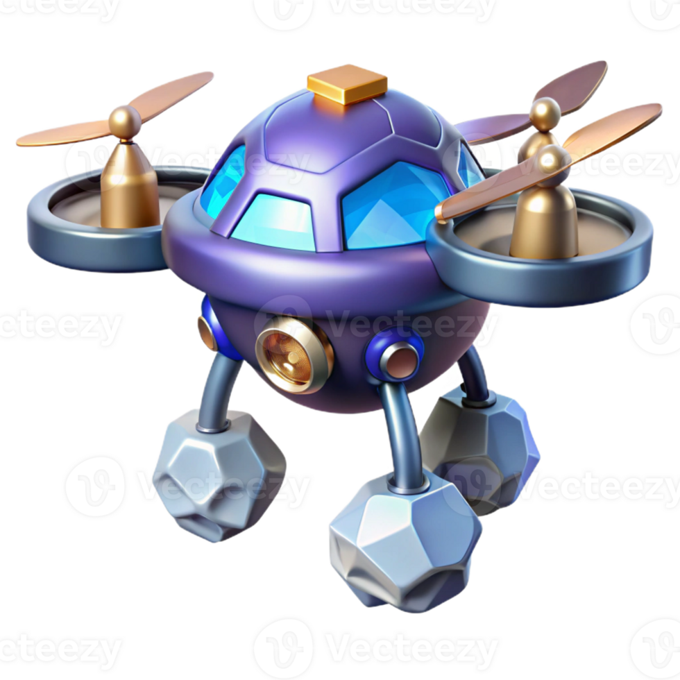 captivating unparalleled Concept art style, hyper-specific isolated cutout of a space mining drone, resource extraction technology with Transparent Background png