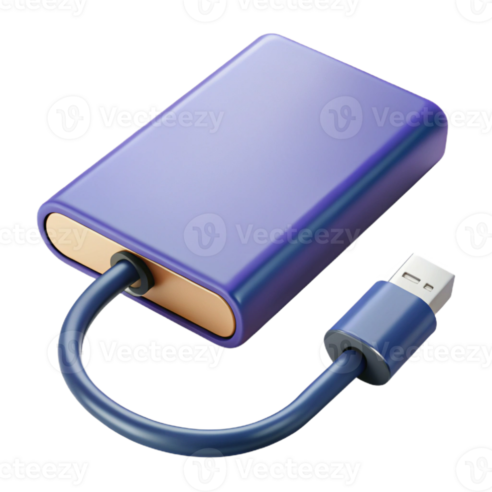 beautiful ethereal surreal External hard drive with USB cable with Transparent Background top-tier png