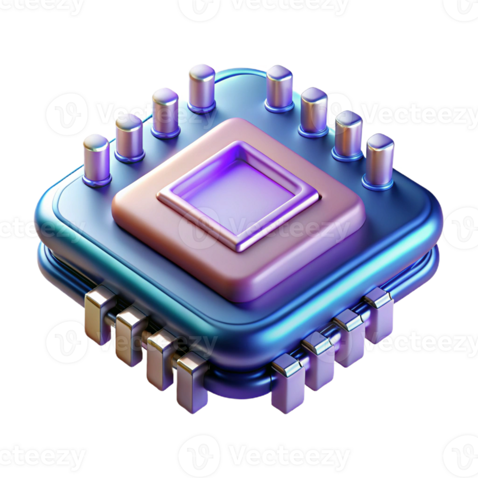 mesmerizing rustic Ultra-detailed, professional render of an isolated cutout of a quantum computer processor, next-generation computing technology with Transparent Background fine detail png
