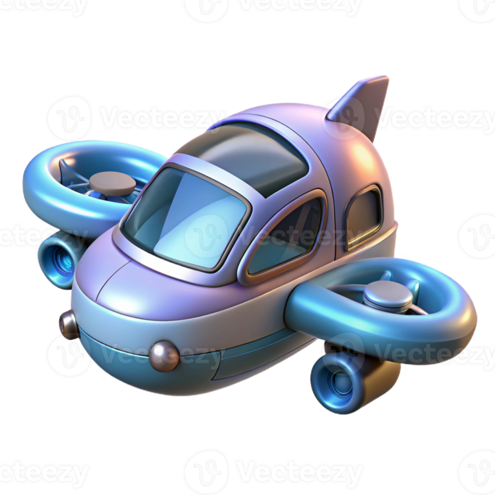 exquisite classic Hyper-specific concept art style isolated cutout of a personal flying vehicle, urban mobility technology with Transparent Background sharp png