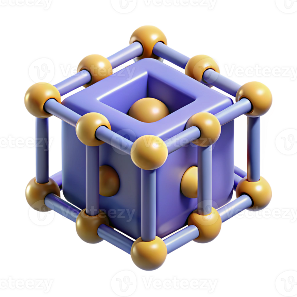 rare organic Photorealistic isolated cutout of a single quantum computing qubit, advanced computing technology with Transparent Background handcrafted png