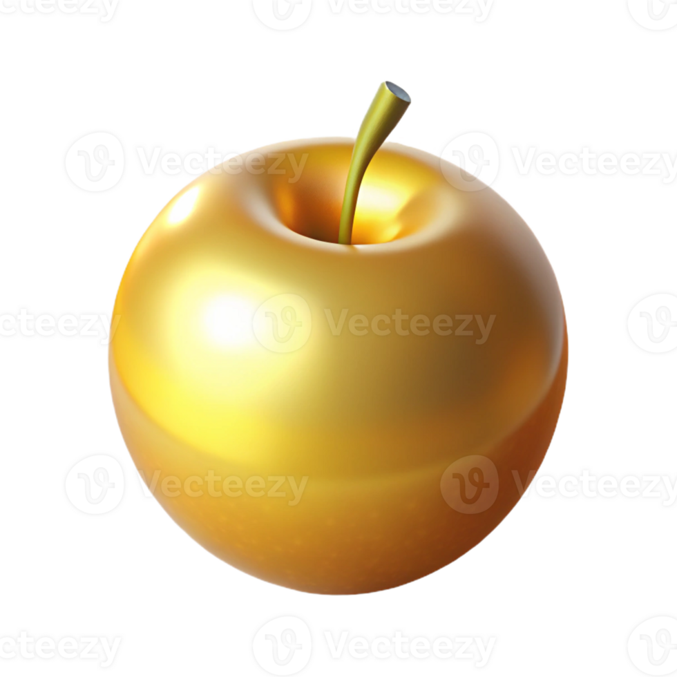 magnificent mysterious tropical Concept art style, isolated cutout of a single golden apple of Hesperides, radiating a soft glow with Transparent Background high quality png