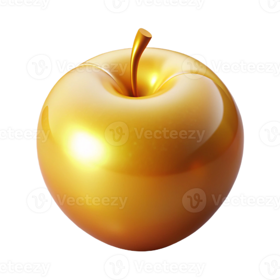 pristine quintessential Concept art style, isolated cutout of a single golden apple of Hesperides, radiating a soft glow with Transparent Background png