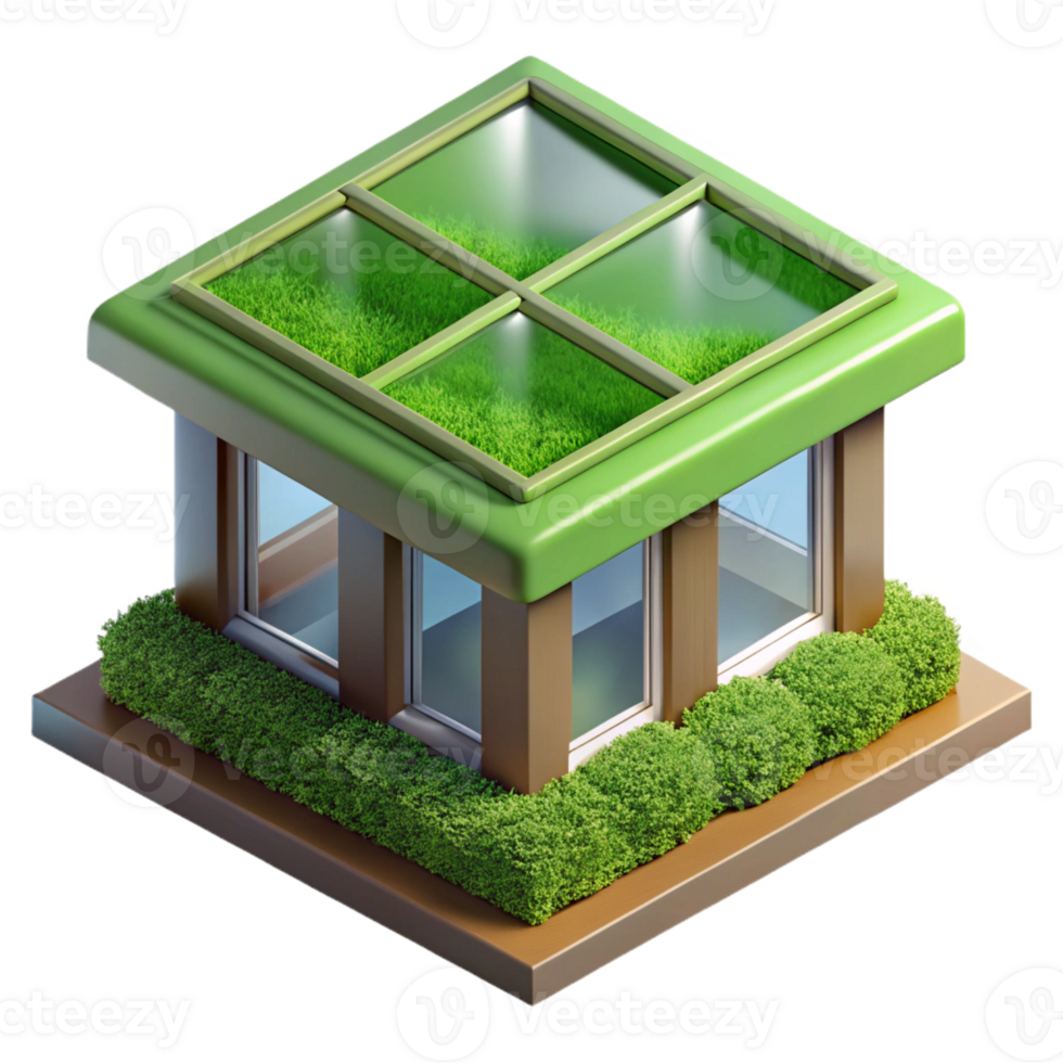 extraordinary sought-after Sustainable green roof section, with Transparent Background png