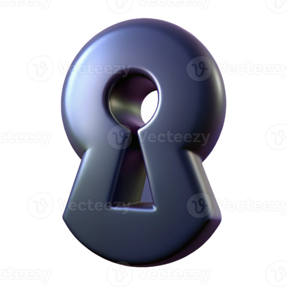 enchanting reflective renaissance A single keyhole, dark and mysterious with Transparent Background precision png