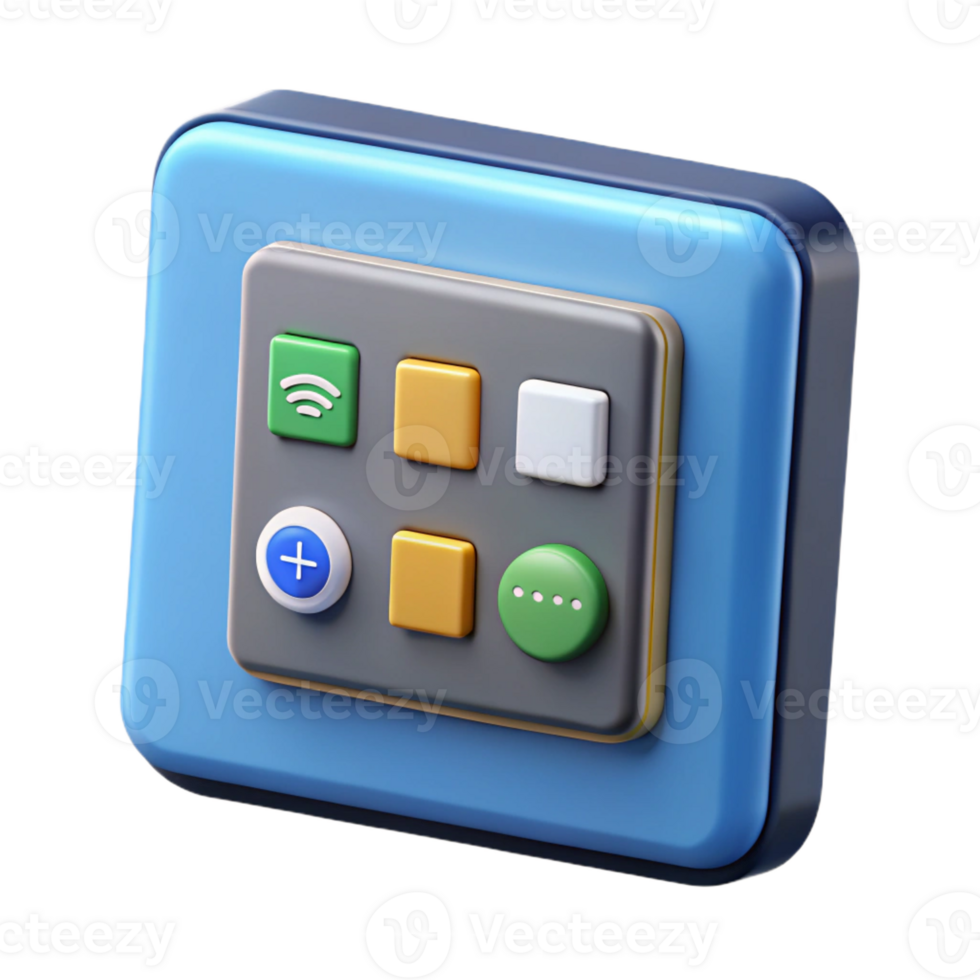 dazzling playful contemporary Smart home control panel with touchscreen with Transparent Background masterfully captured png