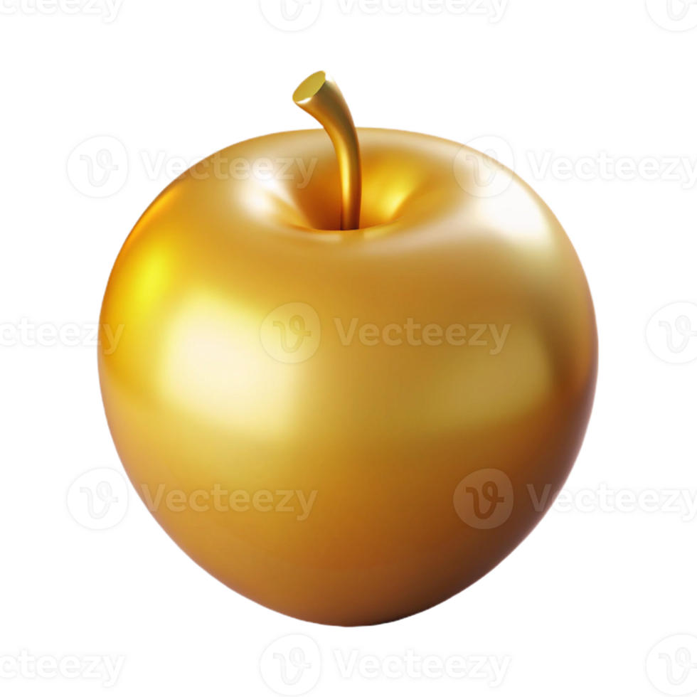 fascinating coastal Concept art style, isolated cutout of a single golden apple of Hesperides, radiating a soft glow with Transparent Background 4K png