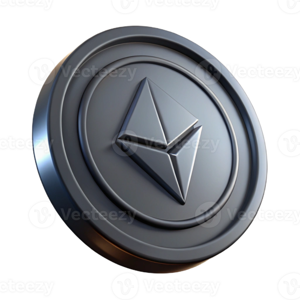 radiant melancholic contemporary Isolated cutout, concept art style, hyper-specific render of a single Stygian iron coin with Transparent Background handcrafted png