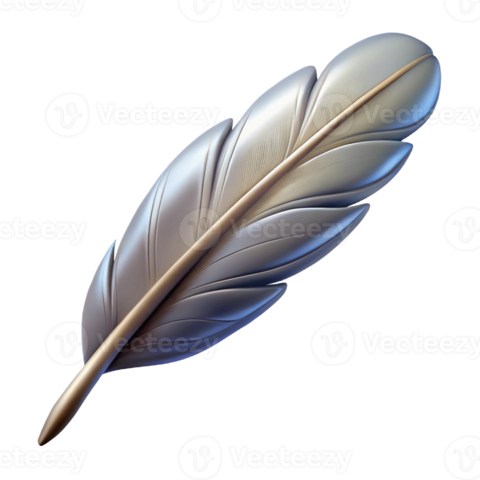 intense majestic Hyper-specific, concept art style, isolated cutout of a single feather from a Griffin's wing with Transparent Background authentic png