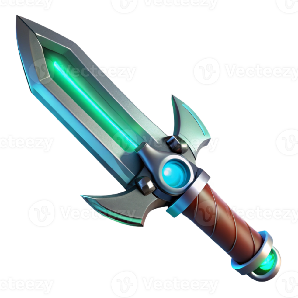 energetic beautiful Photorealistic, ultra-detailed professional render, isolated cutout of a single cyberpunk energy blade with retractable design with Transparent Background ultra HD png