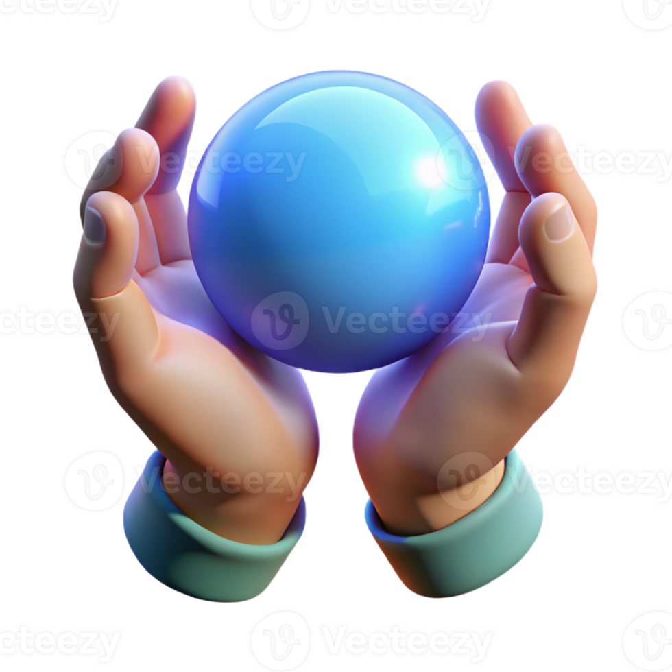 distinguished rustic A pair of cupped hands holding a glowing orb of energy with Transparent Background fine detail png