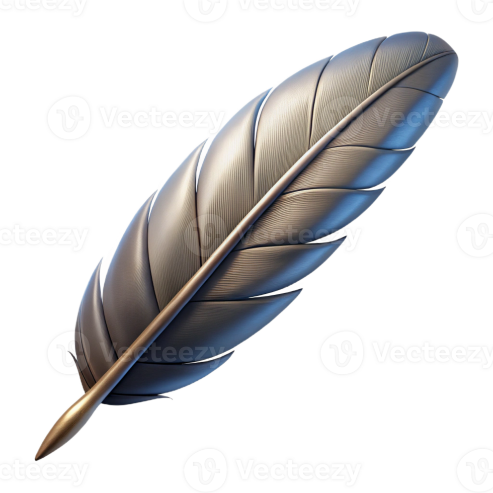 extraordinary timeless Isolated cutout, ultra-detailed professional render of a single feather from a Valkyrie's helm with Transparent Background png