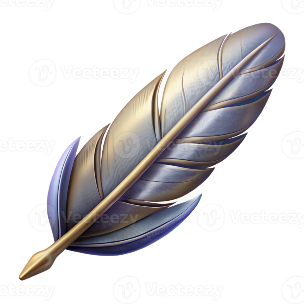 magnificent celebrated Isolated cutout, ultra-detailed professional render of a single feather from a Valkyrie's helm with Transparent Background png