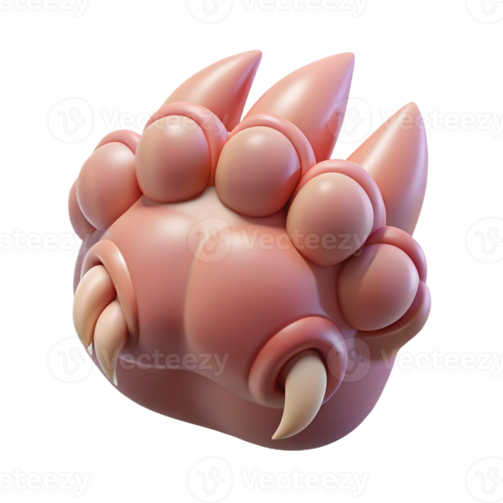 joyful extraordinary Isolated cutout, ultra-detailed professional render of a single Sphinx's paw, clawed with Transparent Background premium png