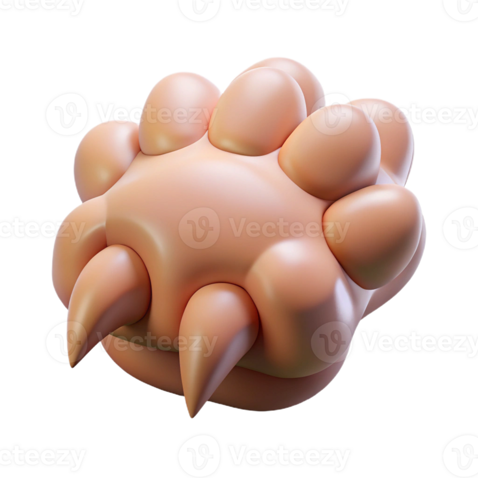 impressive bold avant-garde Isolated cutout, ultra-detailed professional render of a single Sphinx's paw, clawed with Transparent Background original png