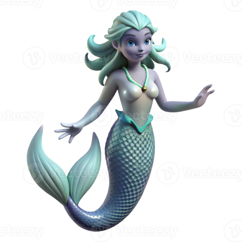 gorgeous iconic Siren, mythical sea creature with Transparent Background png