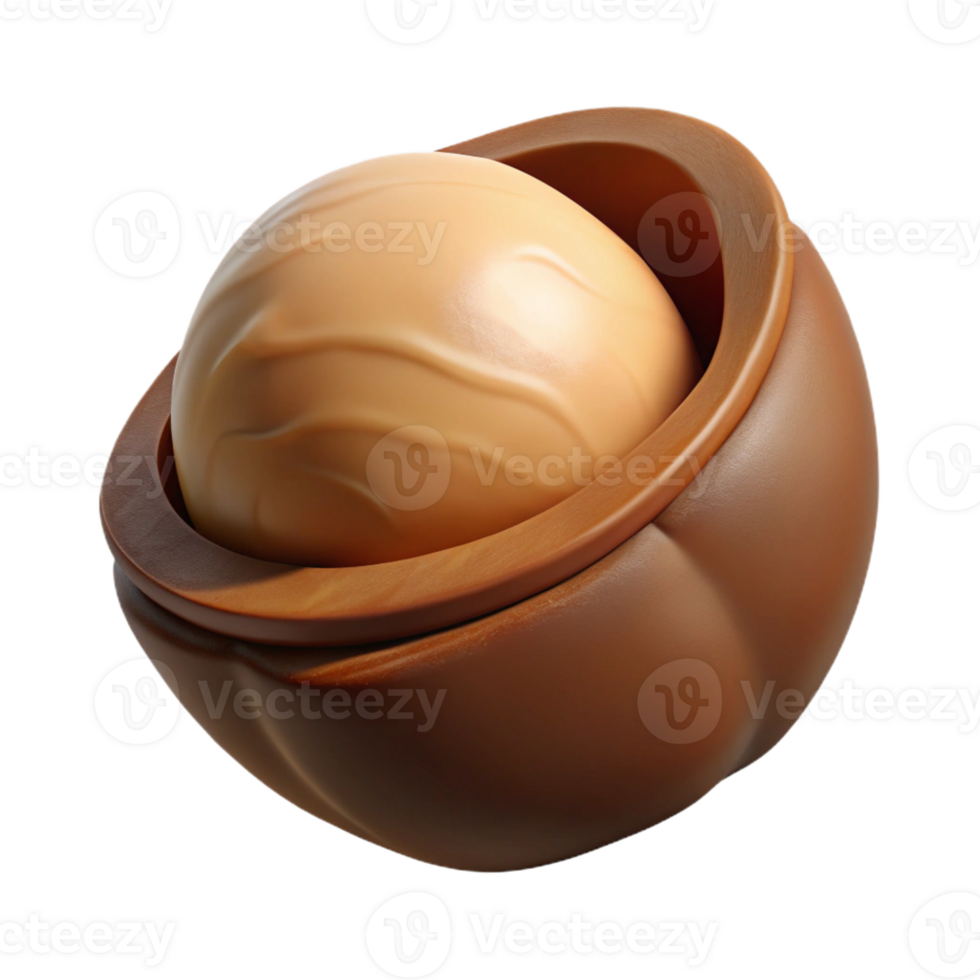 majestic abstract Macadamia nut, in shell with Transparent Background handcrafted png