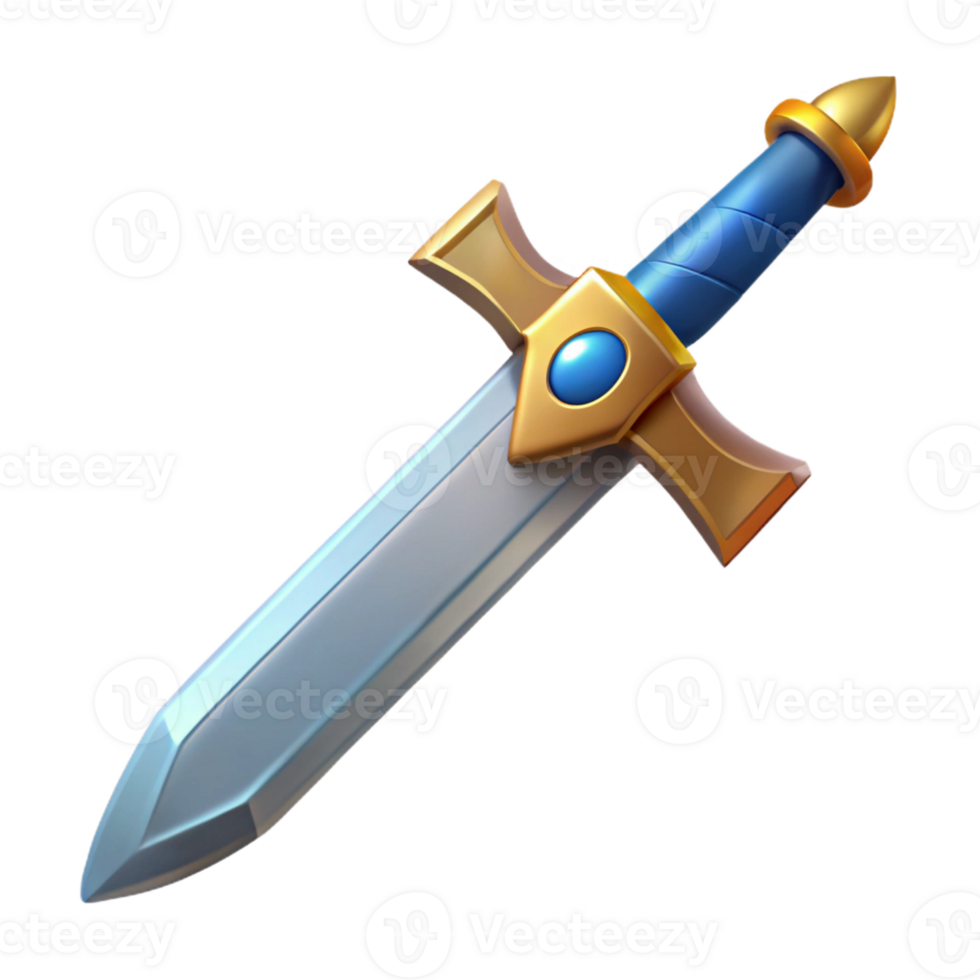 extraordinary melancholic elegant Excalibur, King Arthur's legendary sword with Transparent Background genuine png