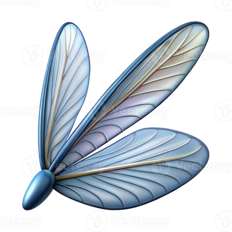 sumptuous avant-garde Isolated cutout of a single Art Nouveau dragonfly wing, photorealistic, professional render, ultra-detailed, concept art style with Transparent Background detailed png