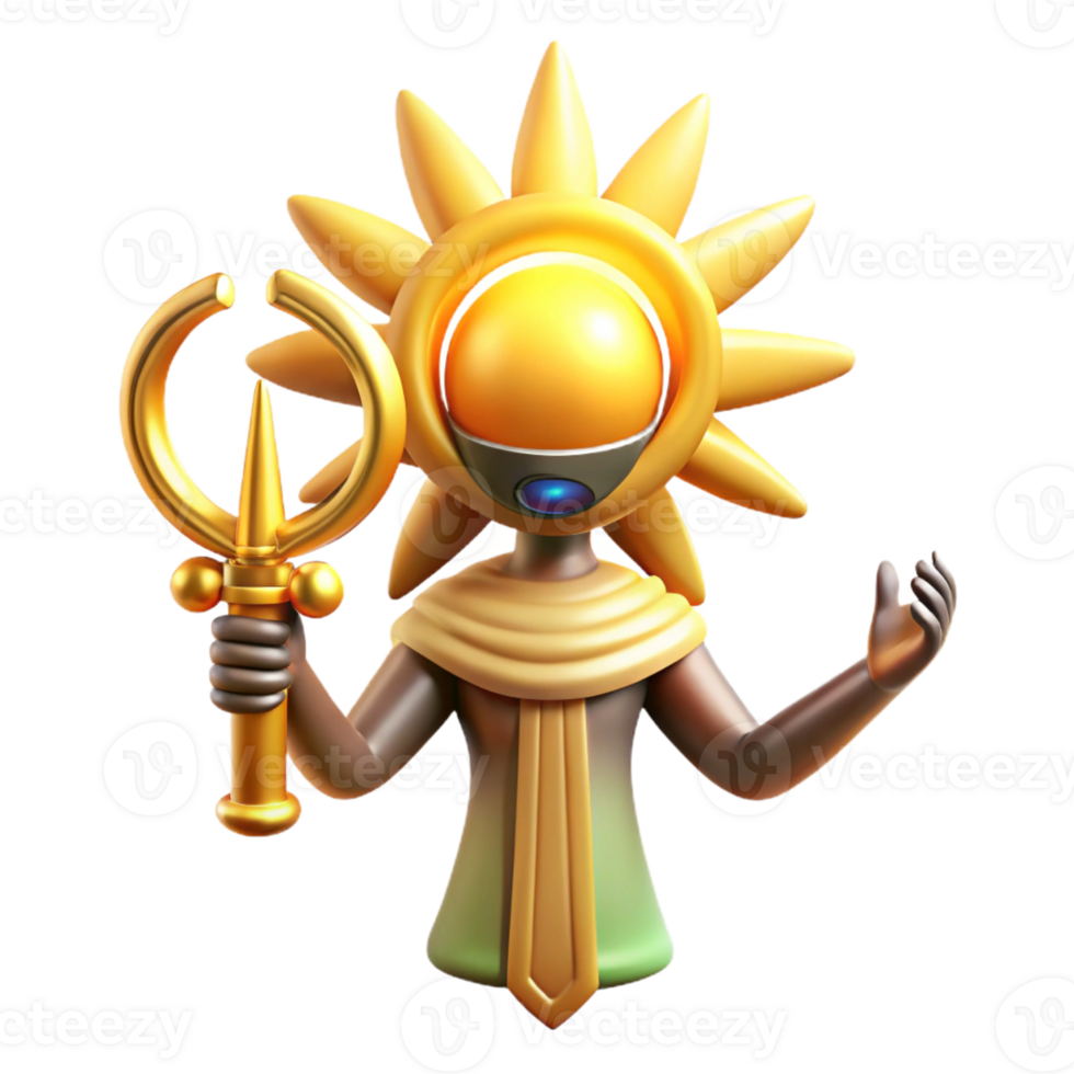 exquisite iconic Ra, Egyptian sun god with Transparent Background png
