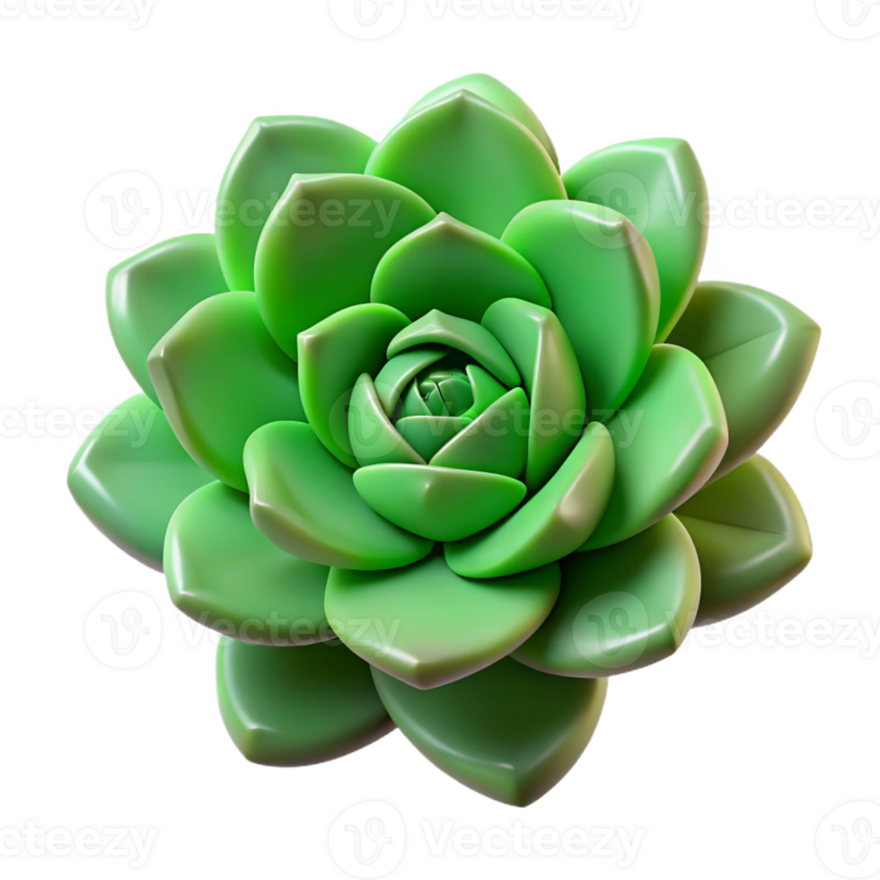 notable impressionist Succulent, rosette shape, green with Transparent Background elite png