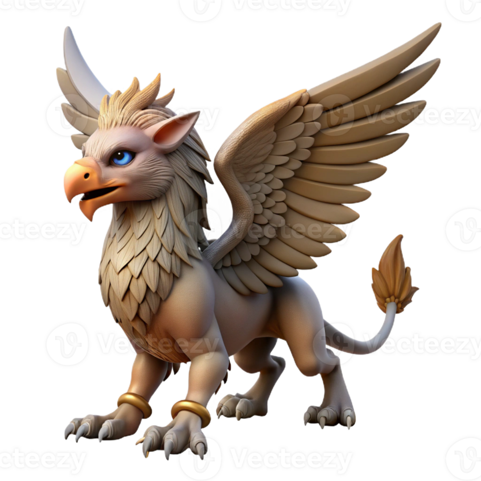 gorgeous iconic A majestic griffin, wings outstretched, sharp talons with Transparent Background png