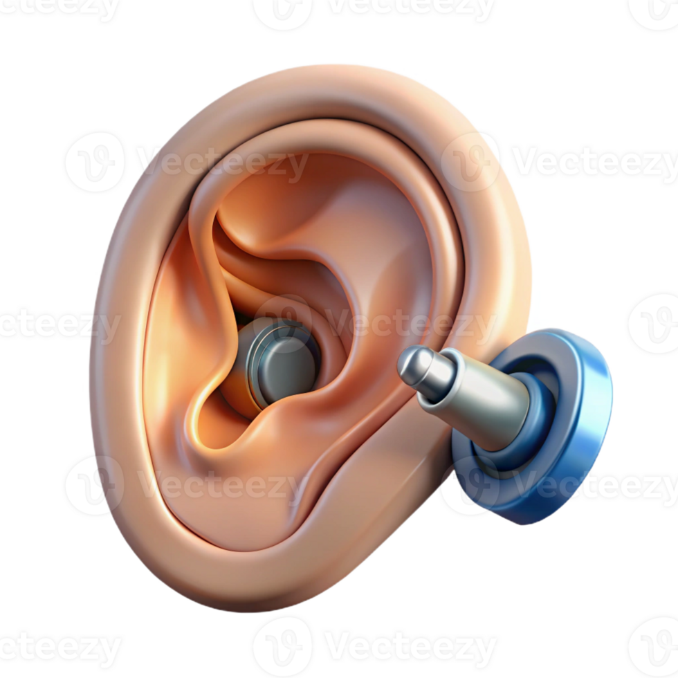 extraordinary modern Ultra-detailed, isolated cutout, biomechanical ear with integrated speaker system with Transparent Background elite png