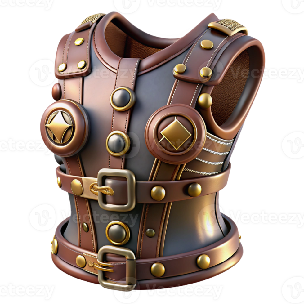 memorable rustic Steampunk corset with metal buckles and leather accents with Transparent Background top-tier png