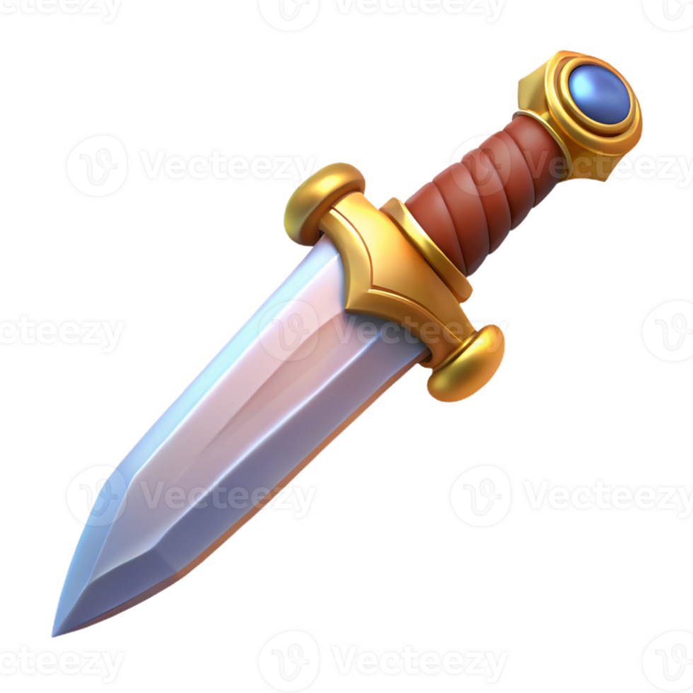 fascinating dramatic bohemian A detailed dagger, ornate hilt, sharp blade with Transparent Background flawless png