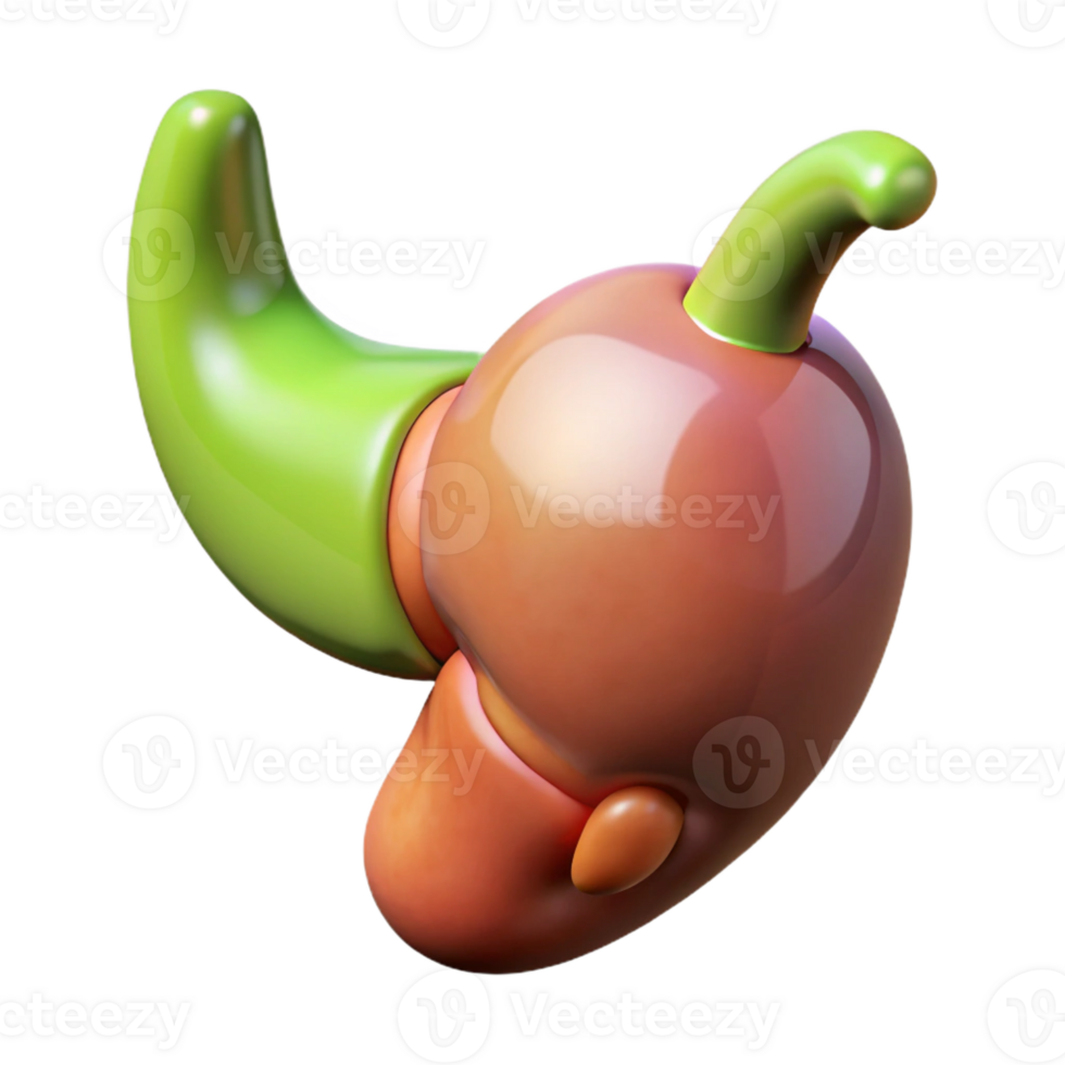 melancholic breathtaking Hyper-specific, photorealistic render of a biomechanical gallbladder with optimized bile release, isolated cutout with Transparent Background authentic png