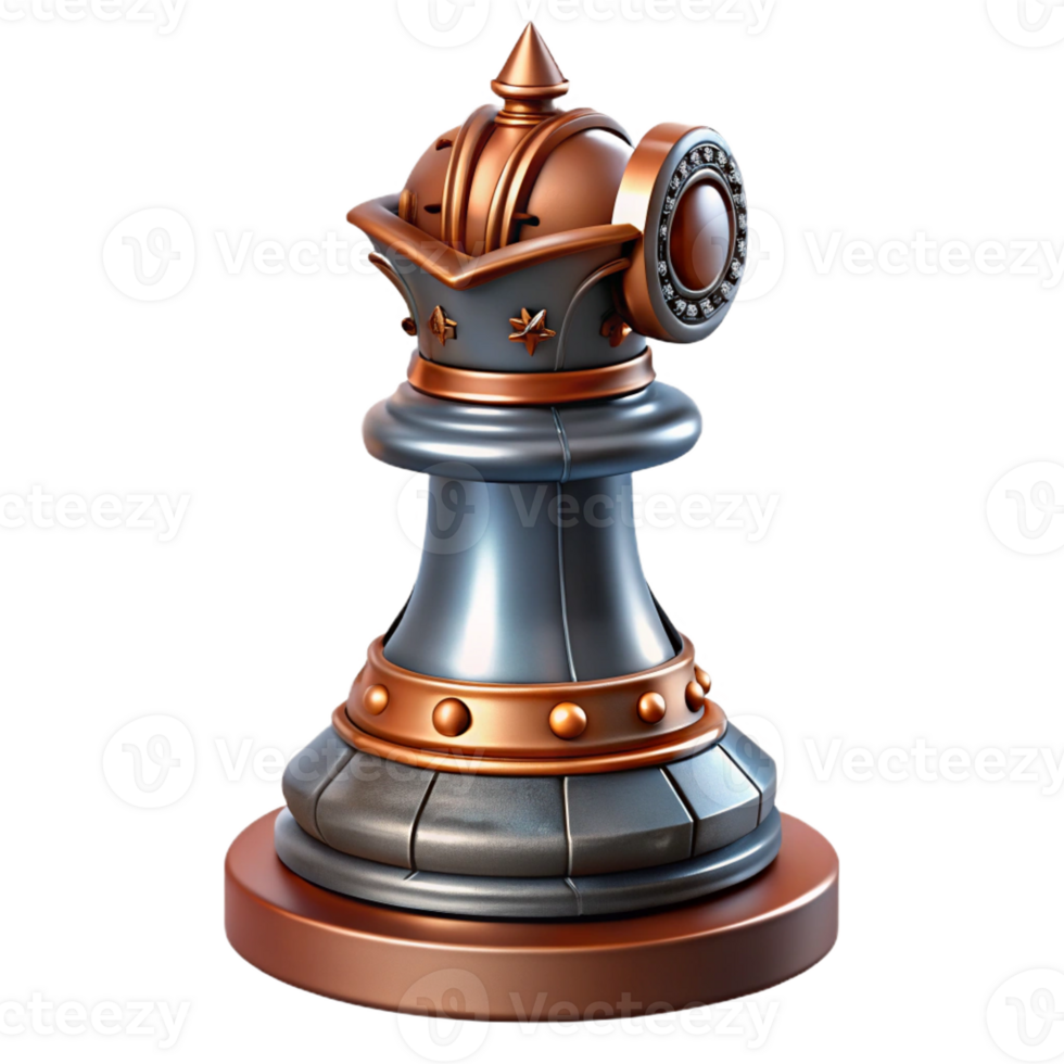 impressive energetic impressionist Steampunk chess piece knight with intricate metalwork with Transparent Background sharp png