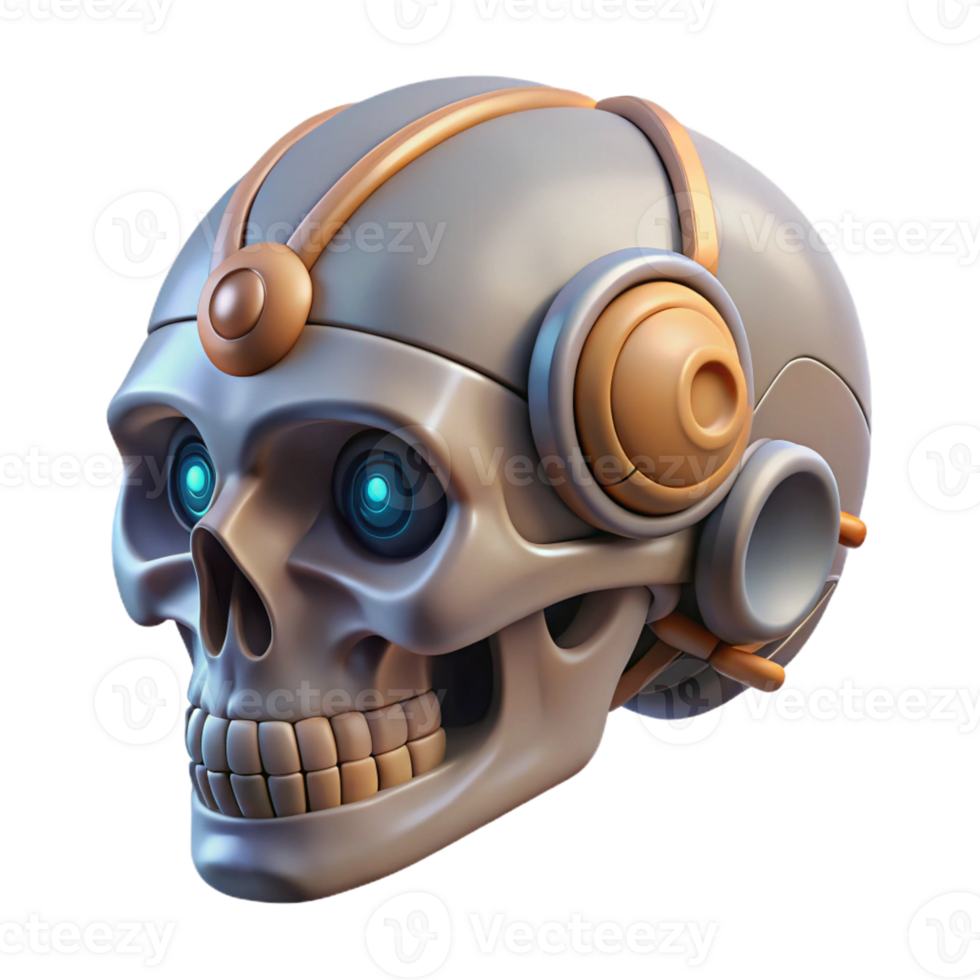 romantic extraordinary Professional render, concept art style, biomechanical cranial implant with integrated communication system, isolated cutout with Transparent Background impeccable png