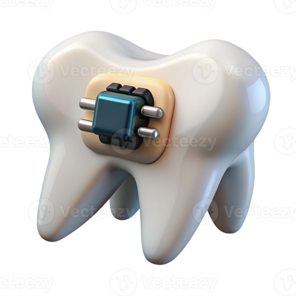 captivating tropical Photorealistic, ultra-detailed render of a single biomechanical tooth with integrated data port, isolated cutout with Transparent Background 4K png