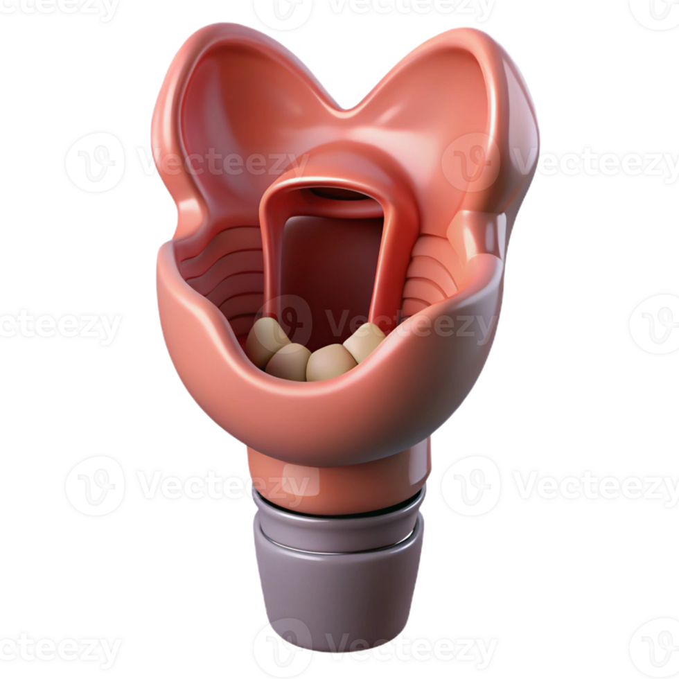 unparalleled nordic Isolated cutout, ultra-detailed, biomechanical larynx with enhanced vocalization capabilities with Transparent Background flawless png