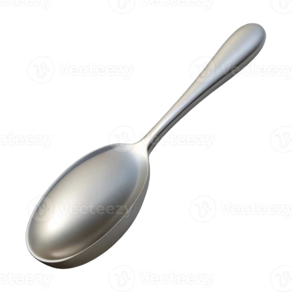 signature vintage Isolated cutout of a single silver teaspoon, professional render, hyper-specific with Transparent Background professional png