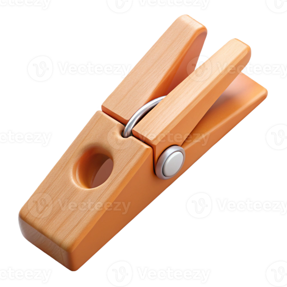wonderful reflective baroque Photorealistic, hyper-specific, ultra-detailed concept art of a single wooden clothespin, isolated cutout with Transparent Background artisan png