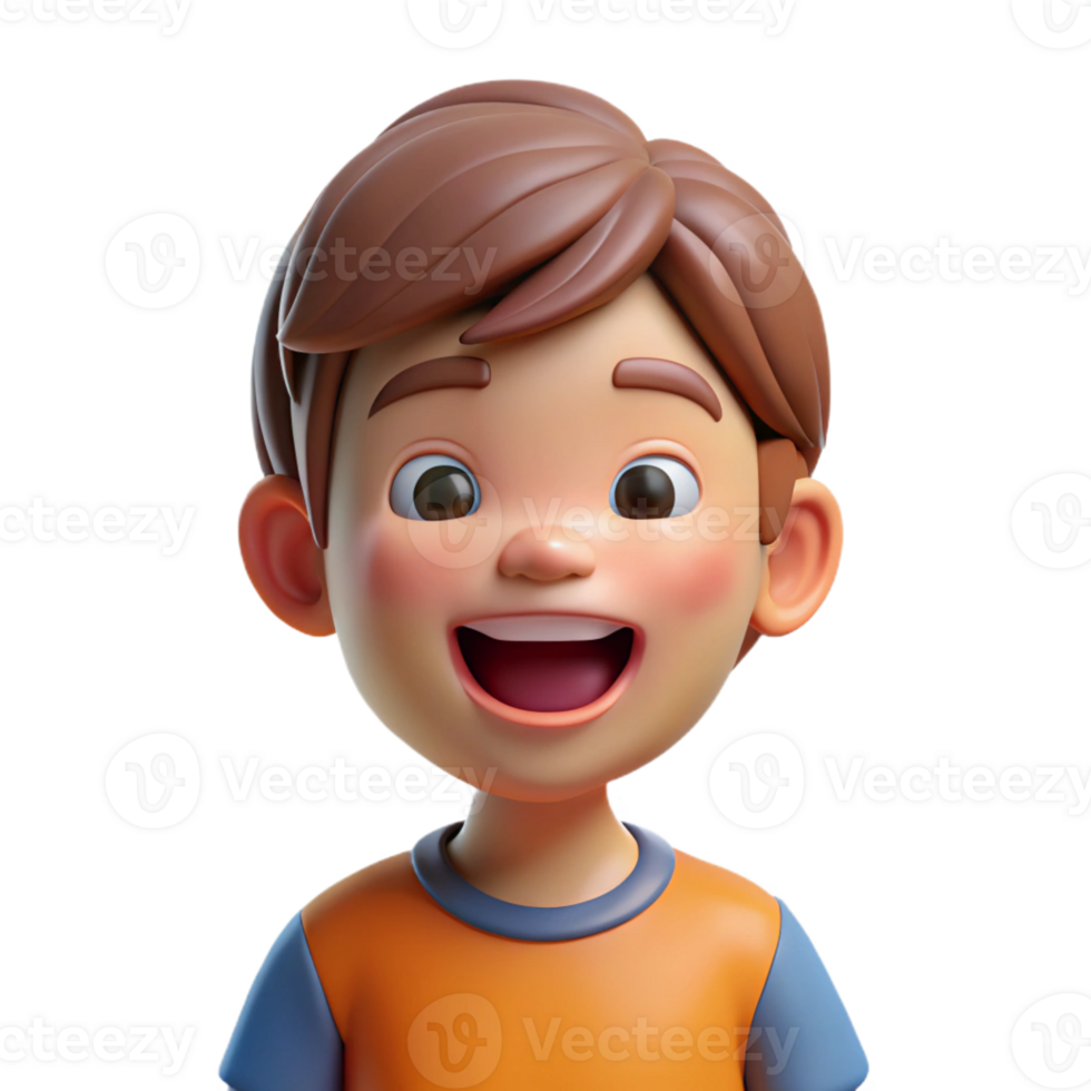 enchanting impressionist Happy child, playful expression, with Transparent Background flawless png