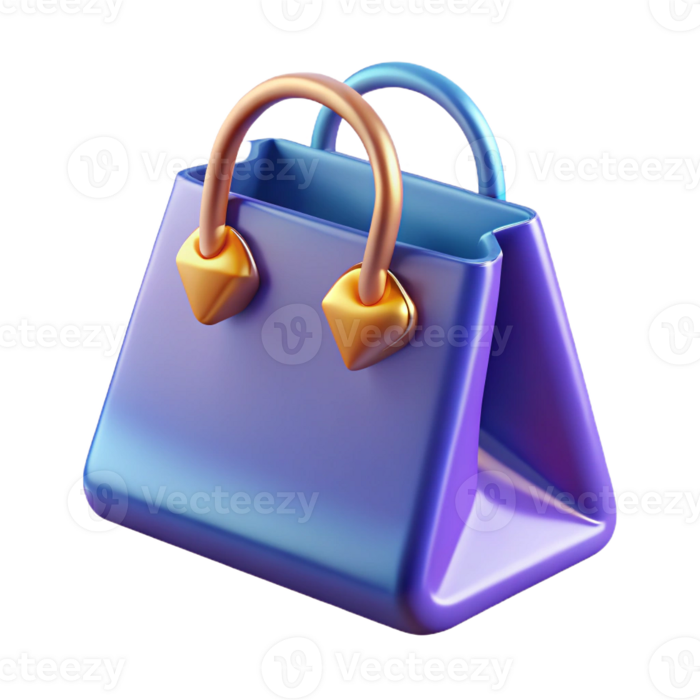 enchanting artistic An abstract shopping bag with Transparent Background fine detail png