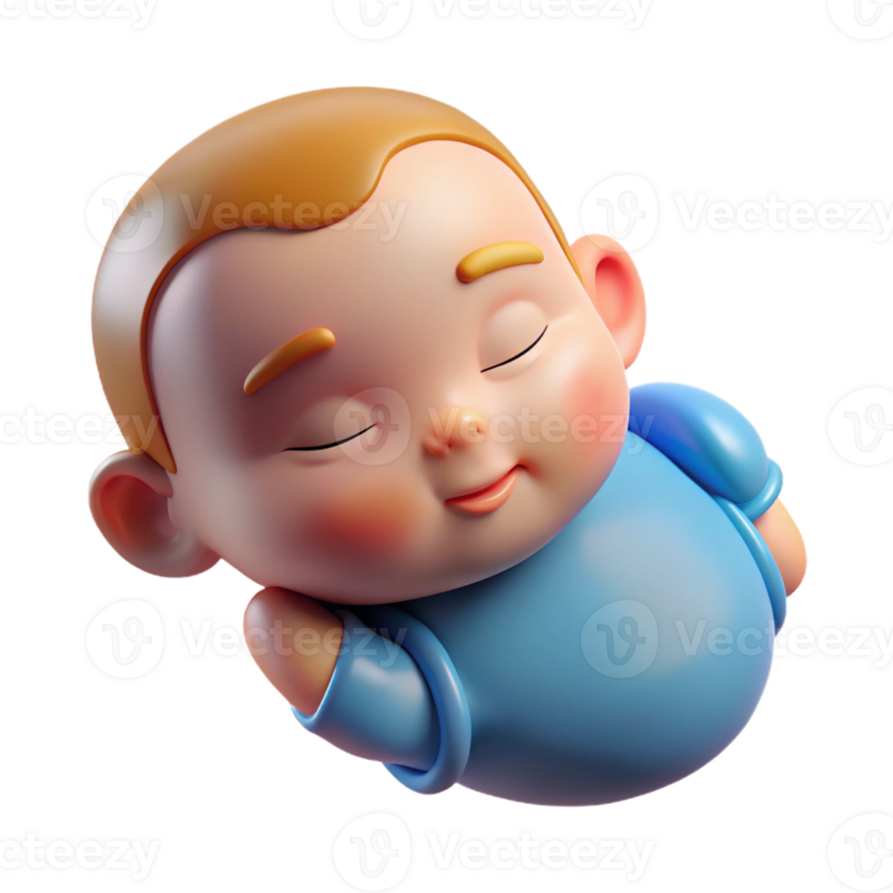 dreamy exquisite Sleeping baby, peaceful expression, with Transparent Background exclusive png