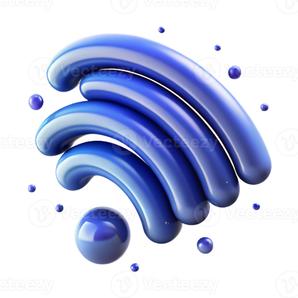 distinctive rustic A stylized, abstract WiFi symbol made of swirling particles with Transparent Background exclusive png