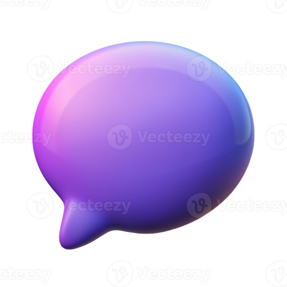 exemplary impressionist A single, stylized speech bubble icon with a gradient fill with Transparent Background original png