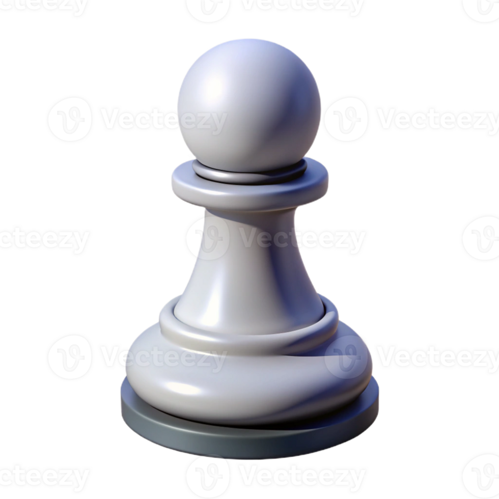 mesmerizing melancholic avant-garde Ultra-detailed, concept art style, isolated cutout, single chess piece, white pawn with Transparent Background studio quality png