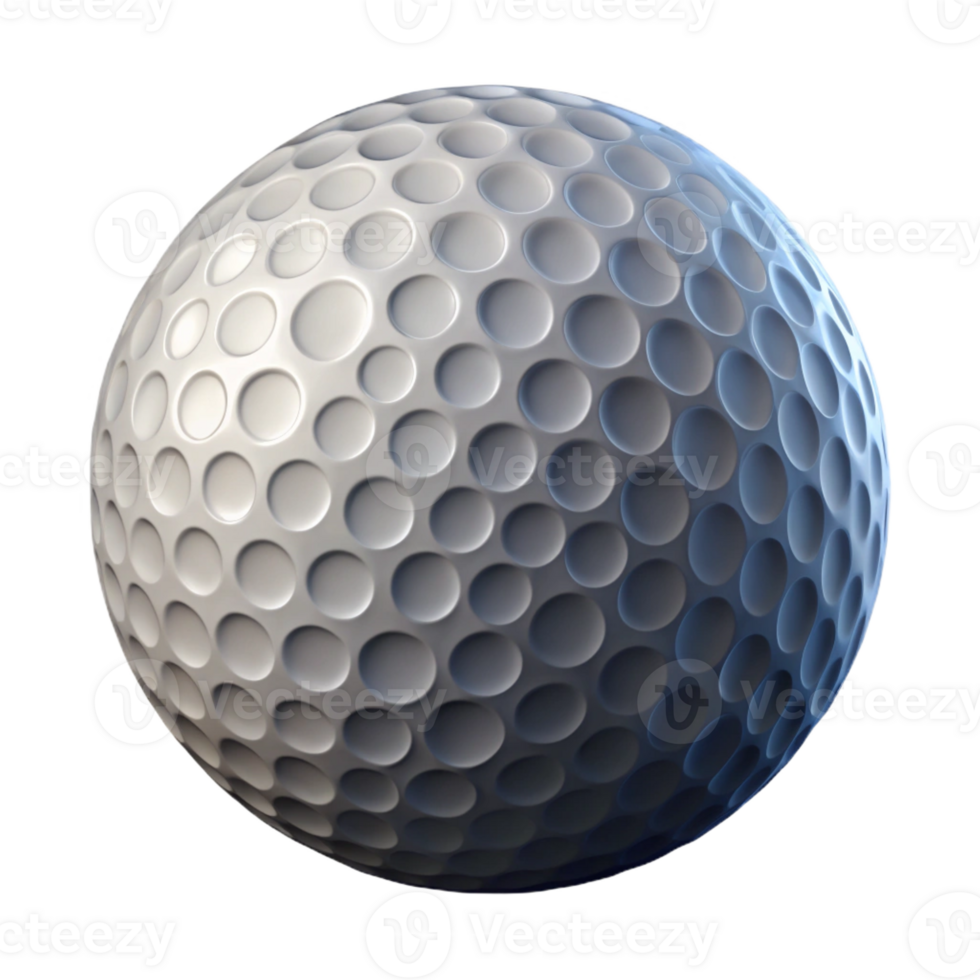 immaculate minimalist Professional render, isolated cutout, hyper-specific, single golf ball with Transparent Background exclusive png