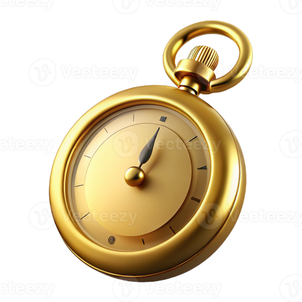 pristine classic Antique pocket watch, gold, with Transparent Background authentic png