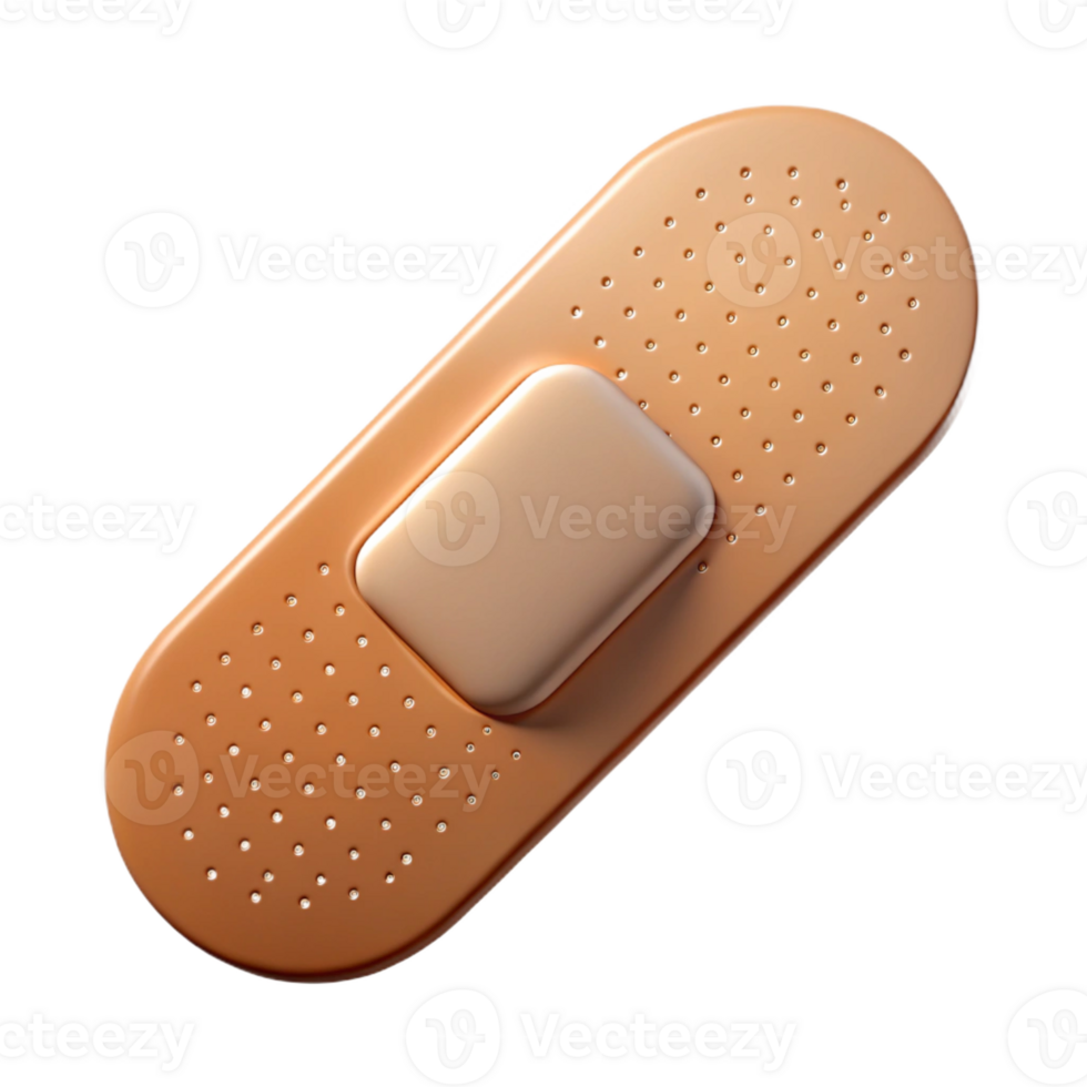 spectacular memorable Professional render, isolated cutout, hyper-specific, single bandaid, beige with Transparent Background png