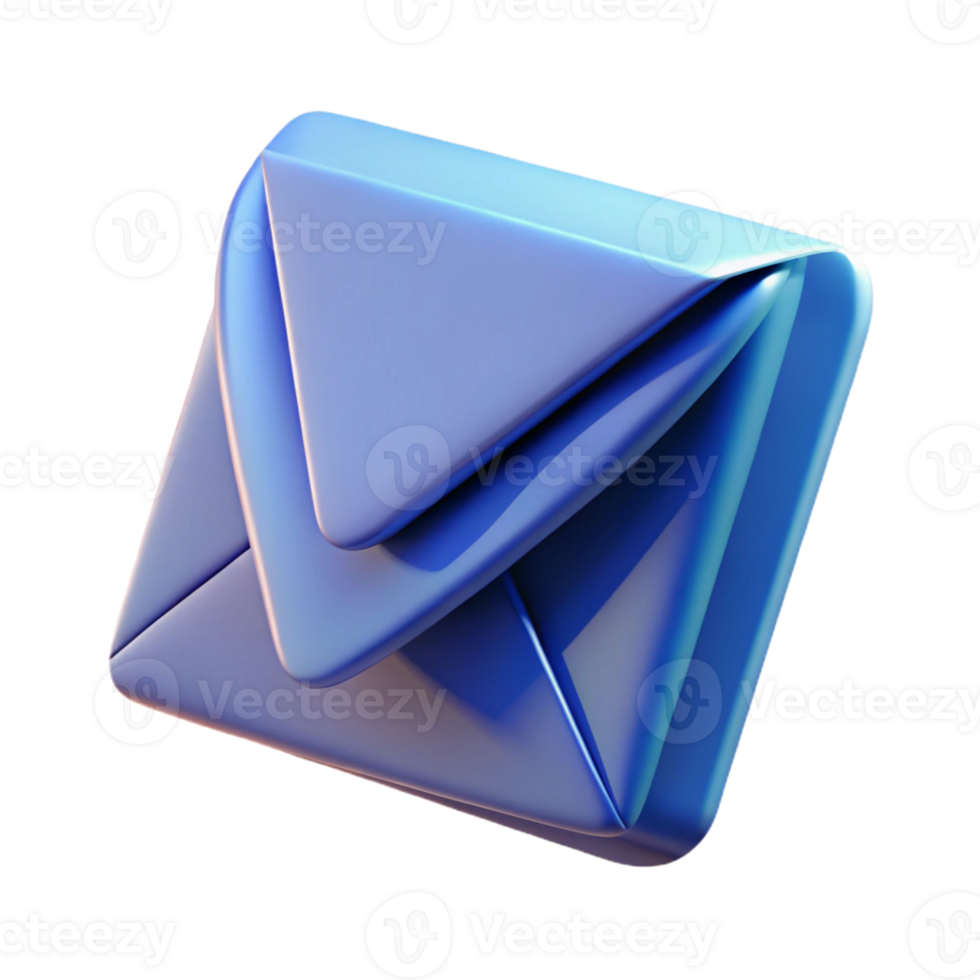 gorgeous artistic A stylized, abstract email icon made of folded paper with Transparent Background high quality png