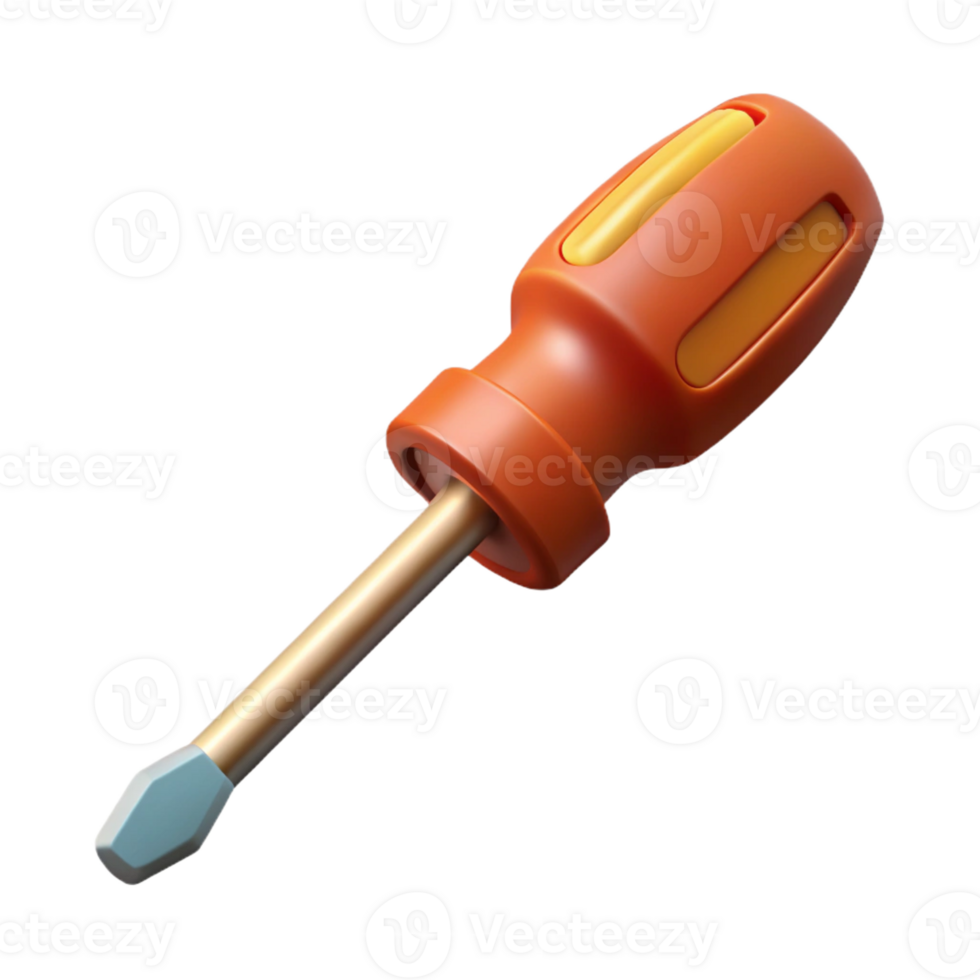 radiant nostalgic modern Screwdriver, Phillips head, with Transparent Background crisp png