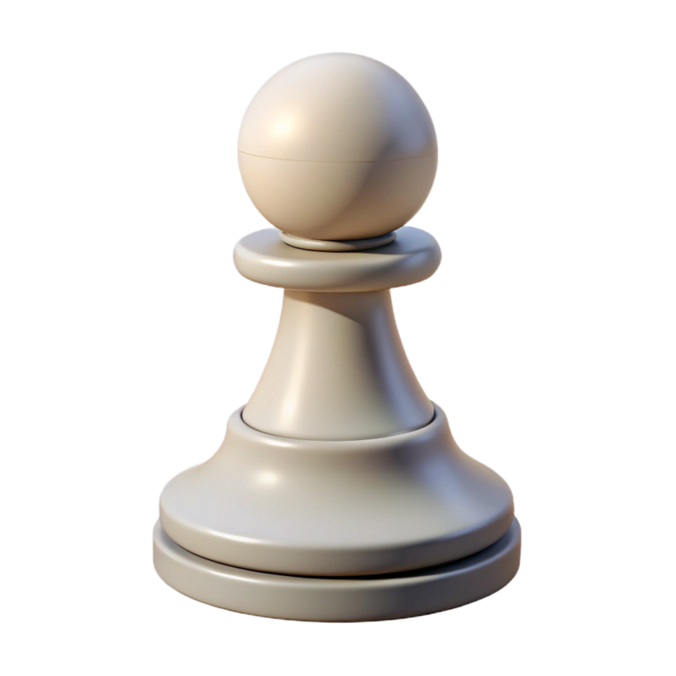 dazzling nordic Hyper-specific, isolated cutout of a single white chess pawn with Transparent Background gallery standard png